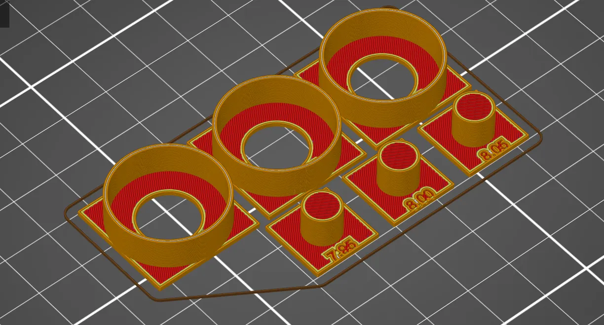 Sliced bearing test Rendered slices of the bearing fit test