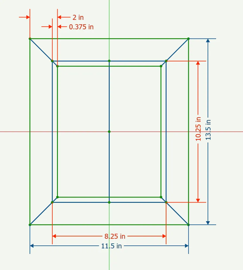 CAD Drawing of dimensioned profile