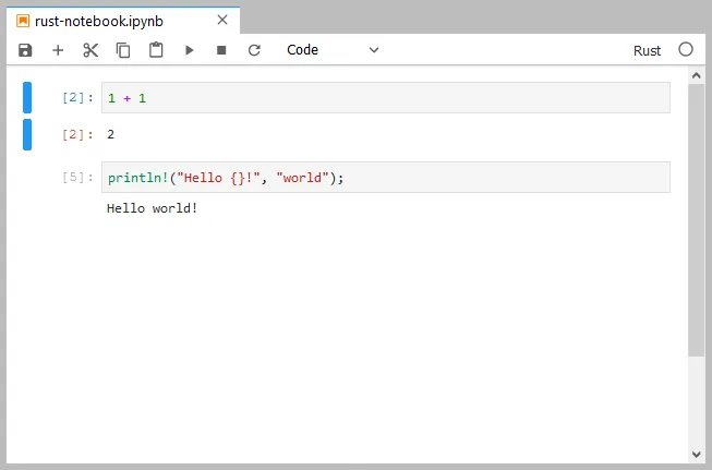 jupyter notebook with rust kernel