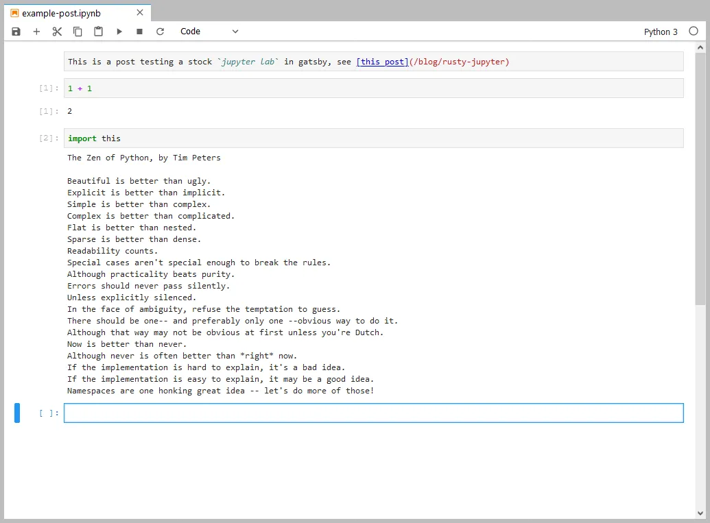 example python 3 jupyter post