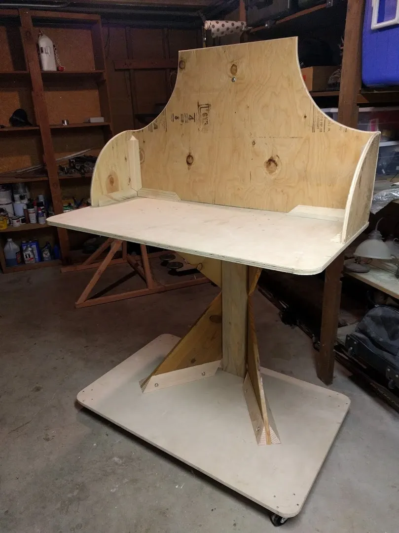 an unusual standing desk