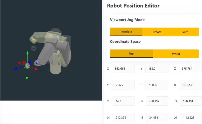 buttons controlling a viewport widget next to the viewport