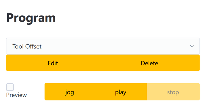 program with control buttons