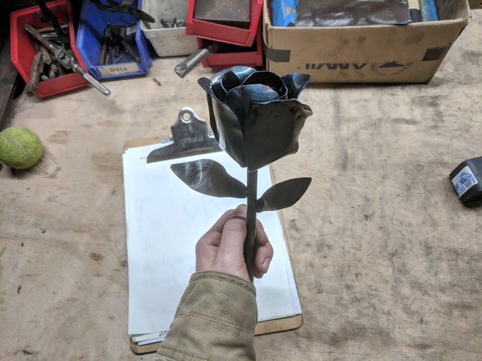 brushed sheetmetal rose