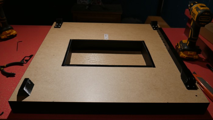 Hinges installed on top of table
