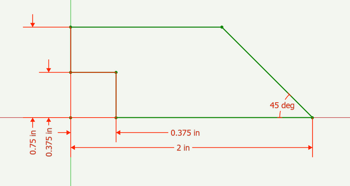 CAD Drawing of dimensioned cross section
