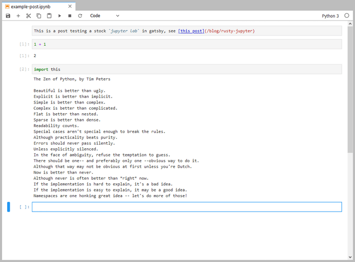 example python 3 jupyter post