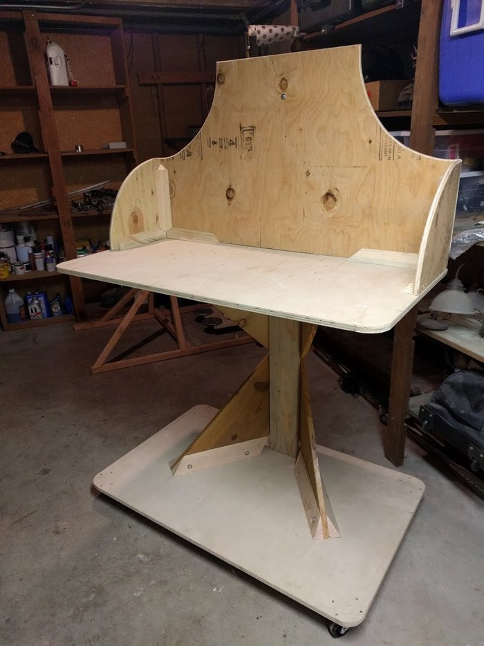 an unusual standing desk