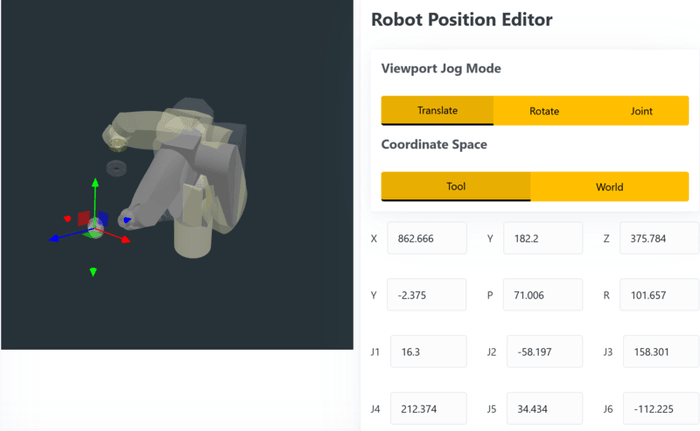 buttons controlling a viewport widget next to the viewport